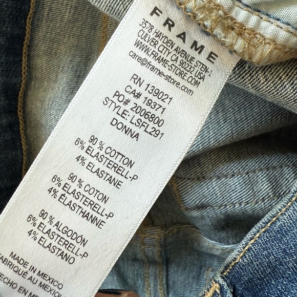 FRAME Le Super Flare High Waist Jeans Donna Denim Boho Casual Women’s 27 - Picture 12 of 12